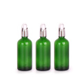 5ml 10ml 15ml 20ml 30ml 50ml 100ml green cosmetic essential oil serum glass dropper bottle with eye dropper